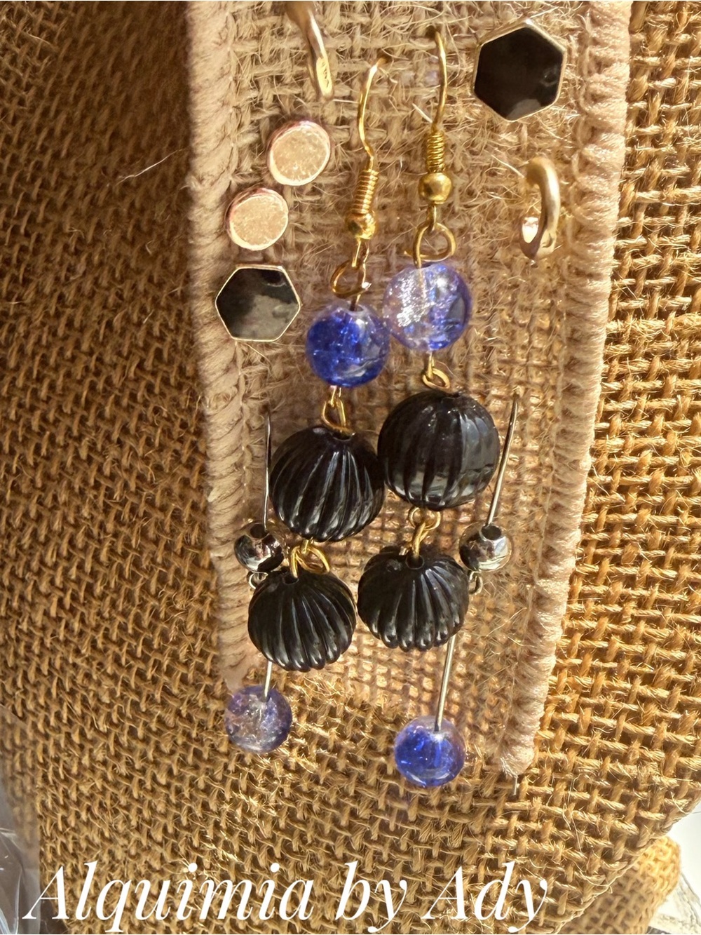 CURATED + DREAMER  Dangle Earrings set + SAPPHIRE COLOR QUARTZ